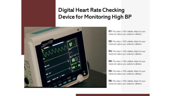 Digital Heart Rate Checking Device For Monitoring High BP Ppt PowerPoint Presentation Summary Outline PDF