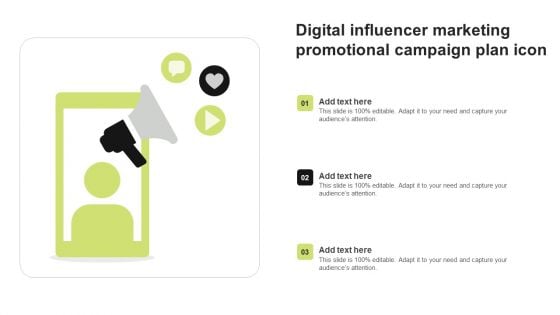 Digital Influencer Marketing Promotional Campaign Plan Icon Ideas PDF