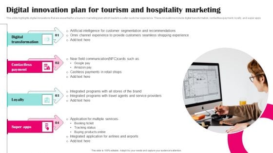 Digital Innovation Plan For Tourism And Hospitality Marketing Mockup PDF