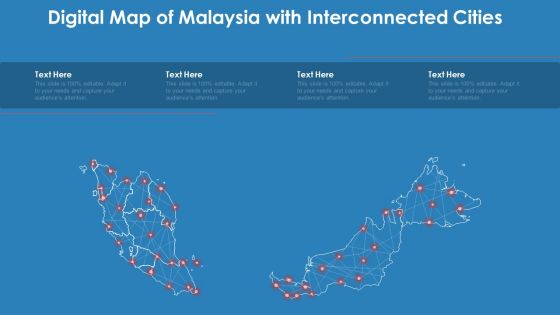 Digital Map Of Malaysia With Interconnected Cities Infographics PDF