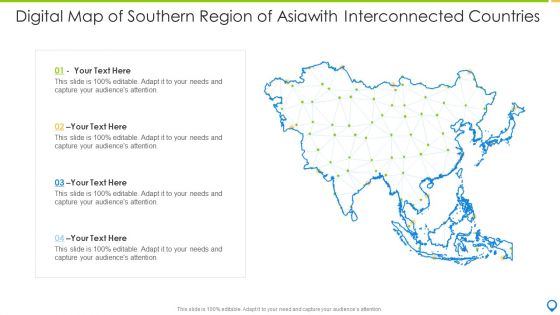 Digital Map Of Southern Region Of Asiawith Interconnected Countries Designs PDF