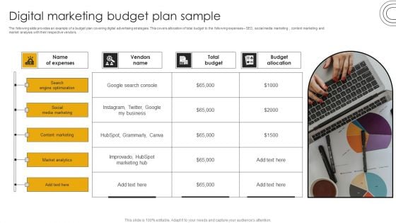 Digital Marketing Budget Plan Sample Background PDF