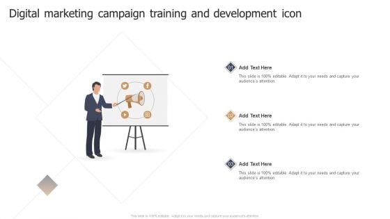 Digital Marketing Campaign Training And Development Icon Template PDF