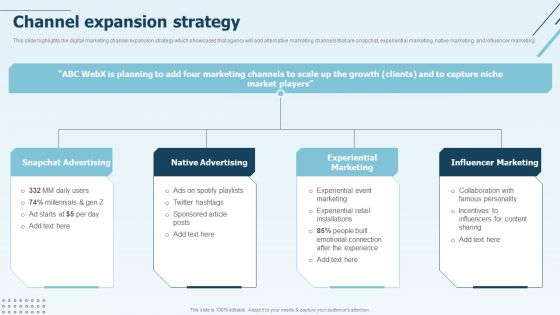Digital Marketing Company Profile Channel Expansion Strategy Brochure PDF