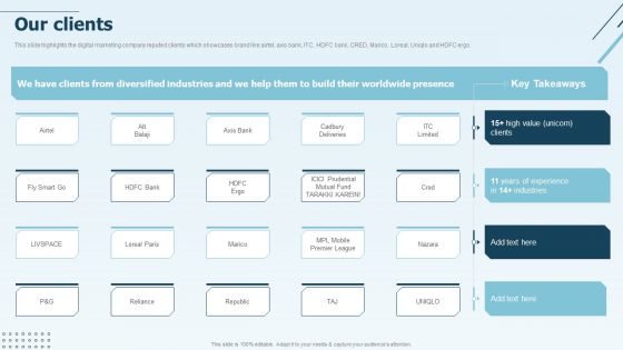 Digital Marketing Company Profile Our Clients Portrait PDF Digital Marketing Company Profile Our Clients Portrait PDF