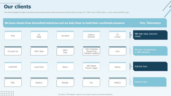 Digital Marketing Company Profile Our Clients Portrait PDF