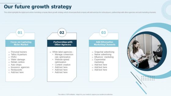 Digital Marketing Company Profile Our Future Growth Strategy Demonstration PDF Digital Marketing Company Profile Our Future Growth Strategy Demonstration PDF