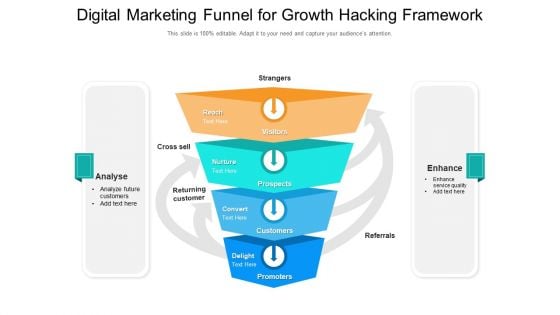 Digital Marketing Funnel For Growth Hacking Framework Ppt PowerPoint Presentation File Vector PDF