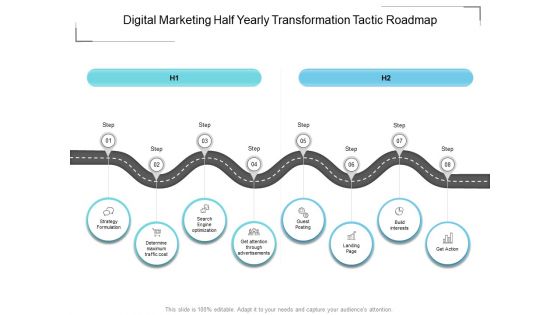 Digital Marketing Half Yearly Transformation Tactic Roadmap Portrait