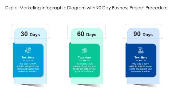 Digital Marketing Infographic Diagram With 90 Day Business Project Procedure Ppt PowerPoint Presentation File Vector PDF