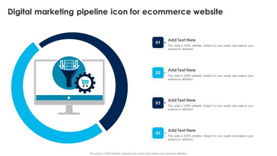 Digital Marketing Pipeline Icon For Ecommerce Website Brochure PDF
