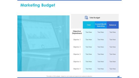 Digital Marketing Progress Marketing Budget Current Month Ppt Inspiration PDF