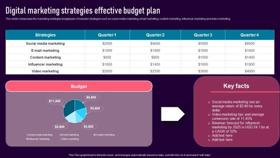 Digital Marketing Strategies Effective Budget Plan Mockup PDF