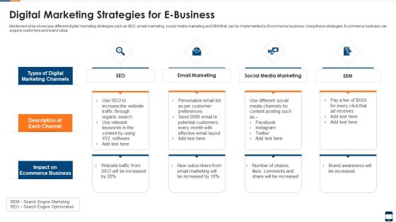 Digital Marketing Strategies For E Business Inspiration PDF