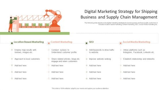 Digital Marketing Strategy For Shipping Business And Supply Chain Management Designs PDF