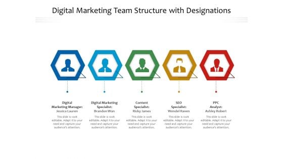 Digital Marketing Team Structure With Designations Ppt PowerPoint Presentation Icon Images PDF