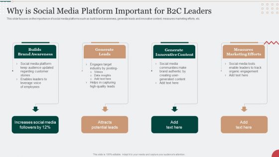Digital Marketing Techniques To Improve Lead Why Is Social Media Platform Important For B2c Leaders Information PDF