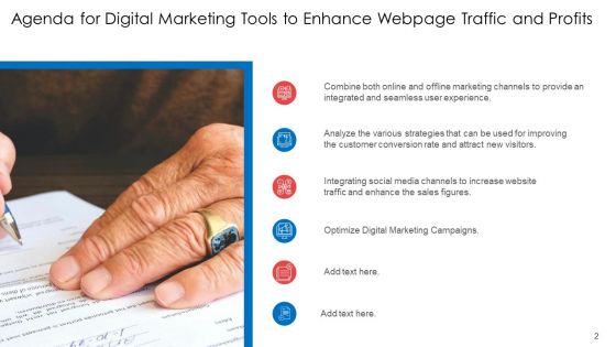 Digital Marketing Tools To Enhance Webpage Traffic And Profits Ppt PowerPoint Presentation Complete With Slides