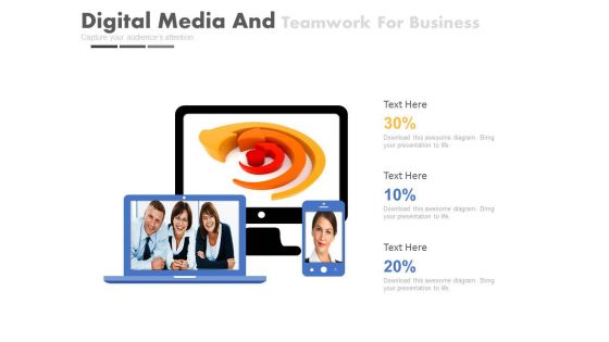 Digital Media And Teamwork For Business Powerpoint Slides