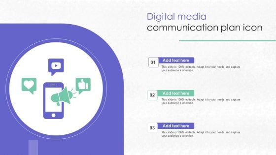 Digital Media Communication Plan Icon Elements PDF