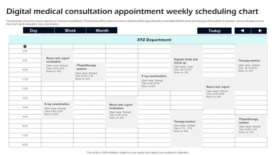 Digital Medical Consultation Appointment Weekly Scheduling Chart Ppt Structure