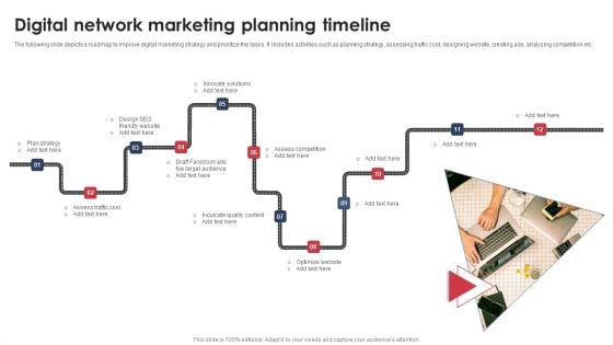 Digital Network Marketing Planning Timeline Diagrams PDF