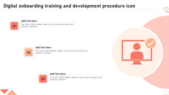 Digital Onboarding Training And Development Procedure Icon Ppt Background