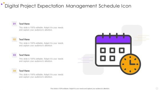 Digital Project Expectation Management Schedule Icon Sample PDF