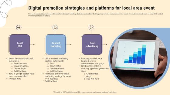 Digital Promotion Strategies And Platforms For Local Area Event Ppt Gallery Show PDF Digital Promotion Strategies And Platforms For Local Area Event Ppt Gallery Show PDF