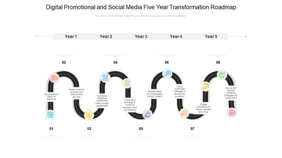 Digital Promotional And Social Media Five Year Transformation Roadmap Designs