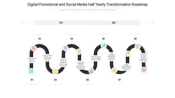 Digital Promotional And Social Media Half Yearly Transformation Roadmap Pictures