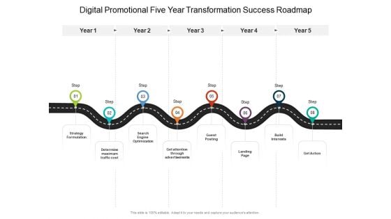 Digital Promotional Five Year Transformation Success Roadmap Mockup