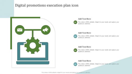 Digital Promotions Execution Plan Icon Demonstration PDF