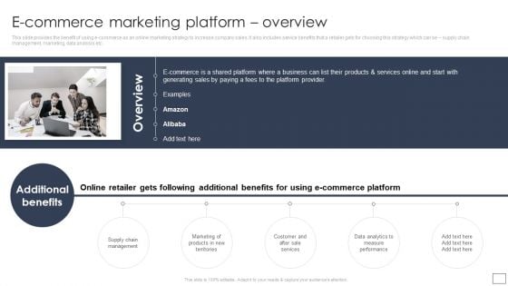 Digital Retail Marketing Techniques To Increase Target Customers E Commerce Marketing Platform Overview Inspiration PDF