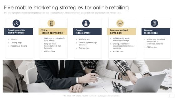 Digital Retail Marketing Techniques To Increase Target Customers Five Mobile Marketing Strategies For Online Diagrams PDF Digital Retail Marketing Techniques To Increase Target Customers Five Mobile Marketing Strategies For Online Diagrams PDF