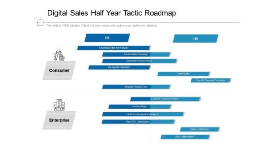 Digital Sales Half Year Tactic Roadmap Designs