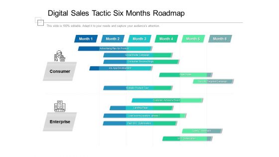 Digital Sales Tactic Six Months Roadmap Designs