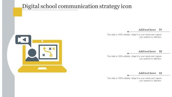 Digital School Communication Strategy Icon Professional PDF