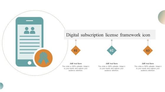 Digital Subscription License Framework Icon Infographics PDF