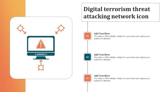 Digital Terrorism Threat Attacking Network Icon Brochure PDF