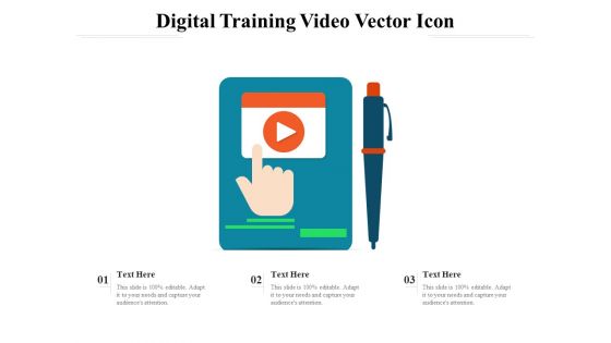 Digital Training Video Vector Icon Ppt PowerPoint Presentation File Formats PDF