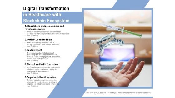 Digital Transformation In Healthcare With Blockchain Ecosystem Ppt PowerPoint Presentation Gallery Information