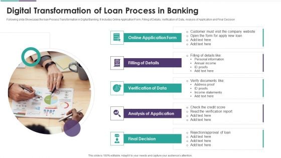 Digital Transformation Of Loan Process In Banking Portrait PDF