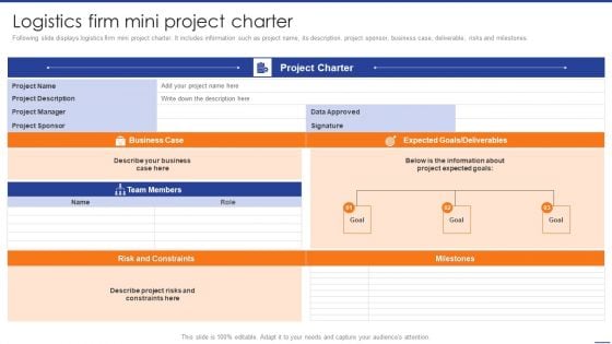 Digital Transformation Of Supply Logistics Firm Mini Project Charter Rules PDF