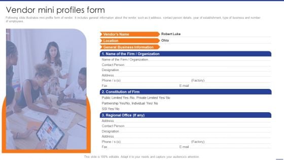 Digital Transformation Of Supply Vendor Mini Profiles Form Infographics PDF Digital Transformation Of Supply Vendor Mini Profiles Form Infographics PDF