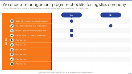 Digital Transformation Of Supply Warehouse Management Program Checklist Topics PDF