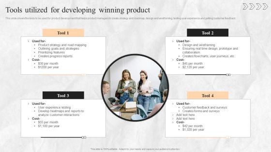 Digital Transition Plan For Managing Business Tools Utilized For Developing Winning Product Information PDF