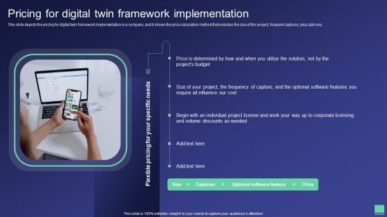 Digital Twin Tech IT Pricing For Digital Twin Framework Implementation Ideas PDF