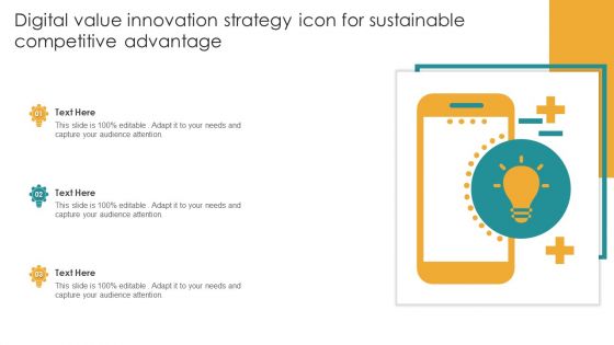 Digital Value Innovation Strategy Icon For Sustainable Competitive Advantage Ppt Styles Shapes PDF