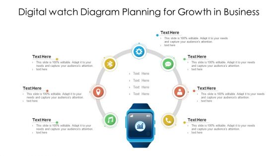 Digital Watch Diagram Planning For Growth In Business Ppt PowerPoint Presentation File Visual Aids PDF